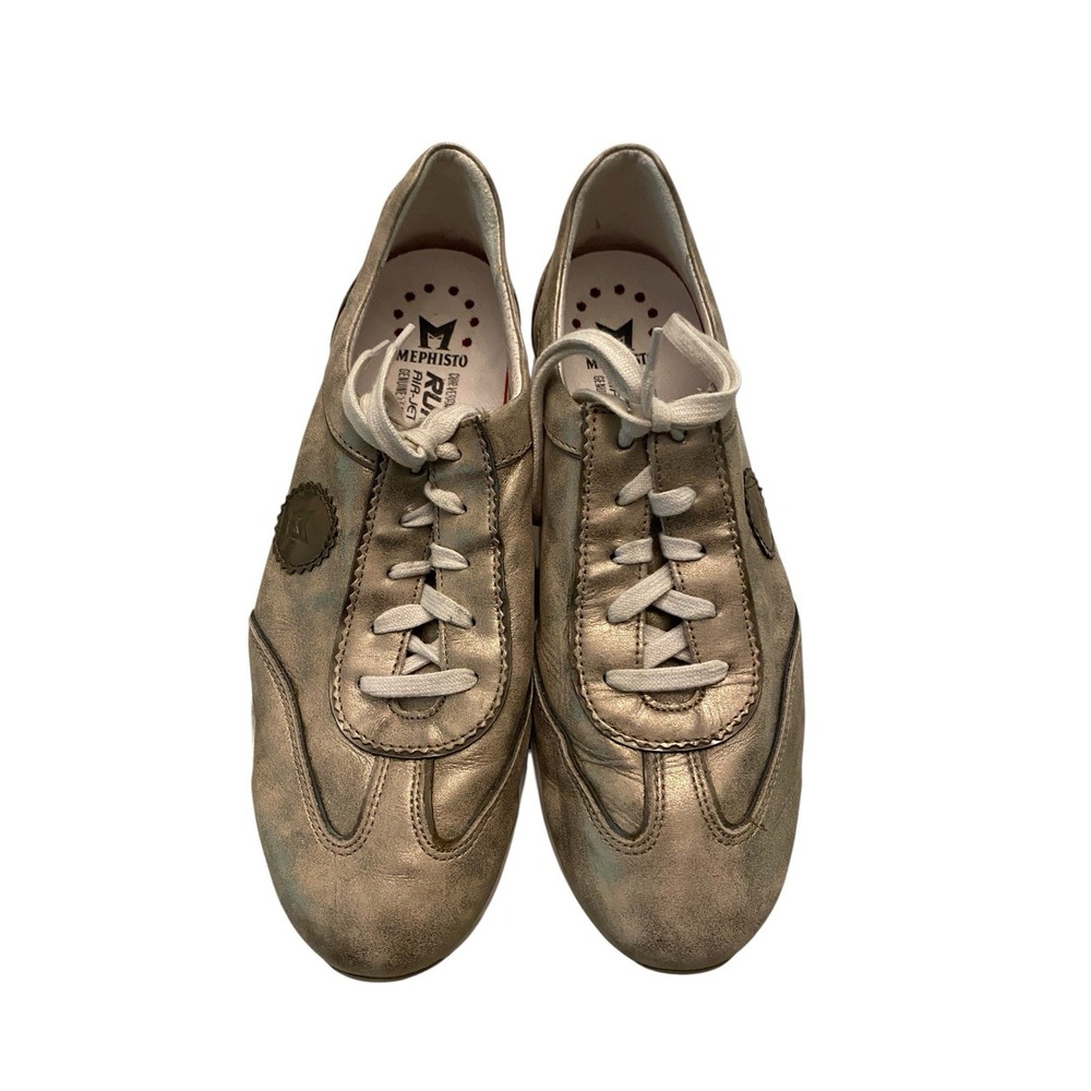 Mephisto Runoff Air-Jet System Shoes Womens US 9 EUR 6.5 Metallic Gold Leather